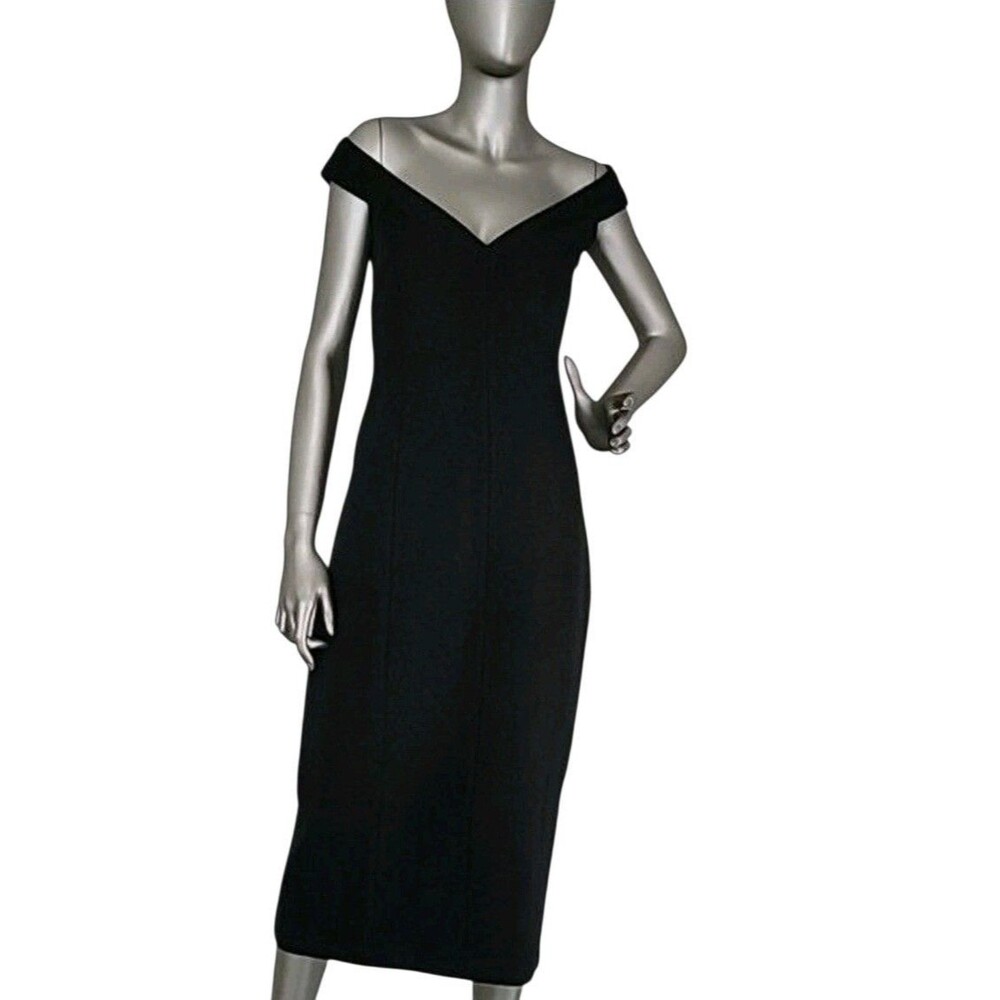 Theory 100% Wool Twill Paneled Sleeveless V-Neck Midi Dress In Gray Size 2 New